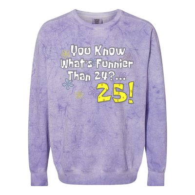 You Know WhatS Funnier Than 24 25 Year Old 25th Birthday Colorblast Crewneck Sweatshirt