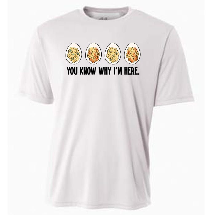 You Know Why IM Here Thanksgiving Eggs Cooling Performance Crew T-Shirt