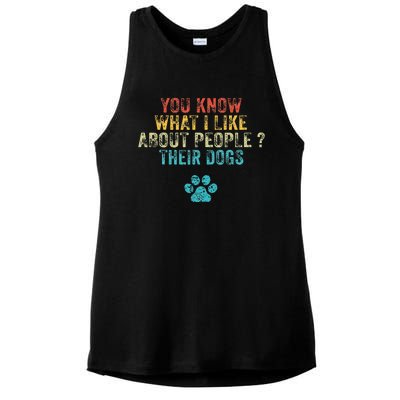 You Know What I Like About People Their Dogs Dog Lover Ladies PosiCharge Tri-Blend Wicking Tank