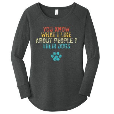 You Know What I Like About People Their Dogs Dog Lover Women's Perfect Tri Tunic Long Sleeve Shirt