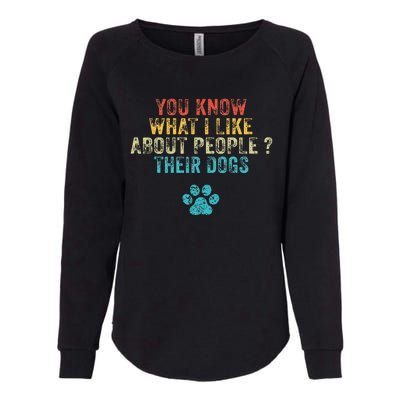 You Know What I Like About People Their Dogs Dog Lover Womens California Wash Sweatshirt