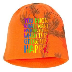 You Know What I Want My Kids To Be When They Grow Up Happy Kati - Camo Knit Beanie