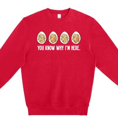 You Know Why Im Here Thanksgiving Premium Crewneck Sweatshirt