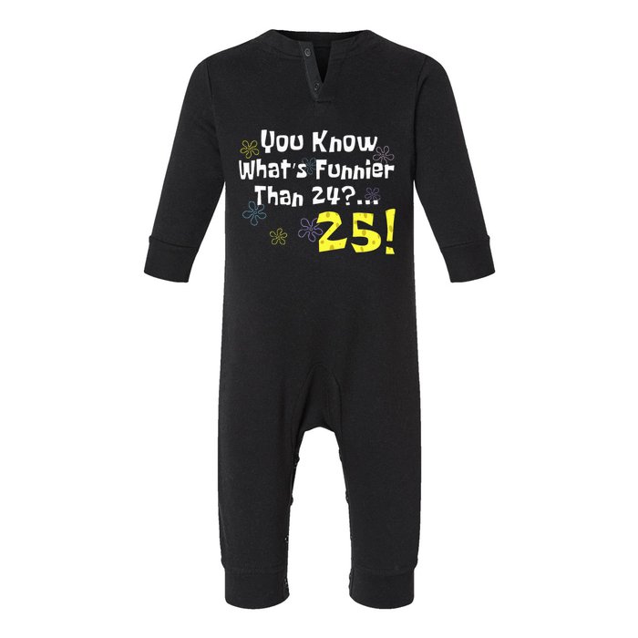 You Know WhatS Funnier Than 24 25 Year Old 25th Birthday Infant Fleece One Piece