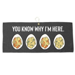 You Know Why I'm Here Thanksgiving Deviled Eggs Fall Large Microfiber Waffle Golf Towel