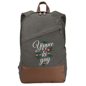 Yippee Ki Yay Christmas Holiday Cotton Canvas Backpack