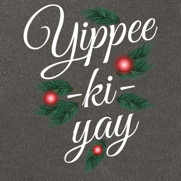 Yippee Ki Yay Christmas Holiday Cotton Canvas Backpack