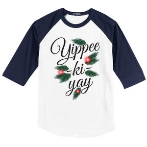 Yippee Ki Yay Christmas Holiday Baseball Sleeve Shirt