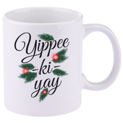 Yippee Ki Yay Christmas Holiday 11oz C Handle Ceramic Mug