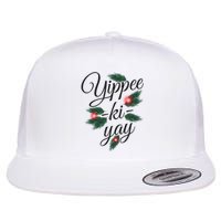 Yippee Ki Yay Christmas Holiday Flat Bill Trucker Hat