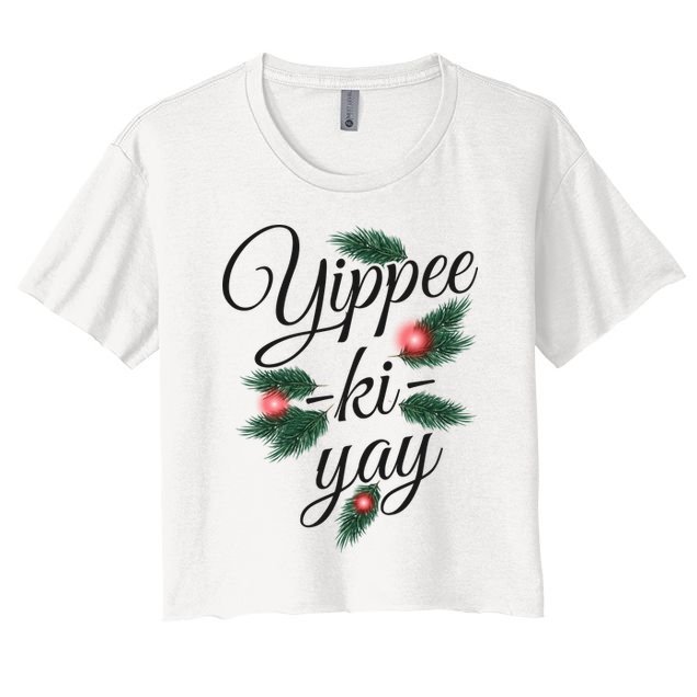 Yippee Ki Yay Christmas Holiday Crop Top