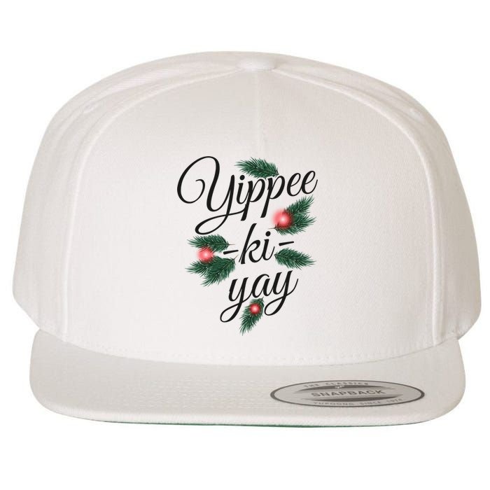 Yippee Ki Yay Christmas Holiday Wool Snapback Cap