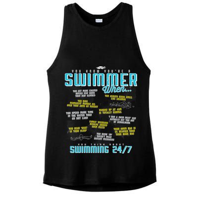 You Know You're A Swimmer When Funny List For Swim Gift Ladies PosiCharge Tri-Blend Wicking Tank