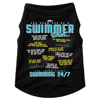 You Know You're A Swimmer When Funny List For Swim Gift Doggie Tank
