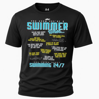 You Know You're A Swimmer When Funny List For Swim Gift Performance Shirt