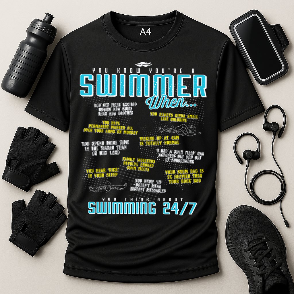 You Know You're A Swimmer When Funny List For Swim Gift Performance Shirt