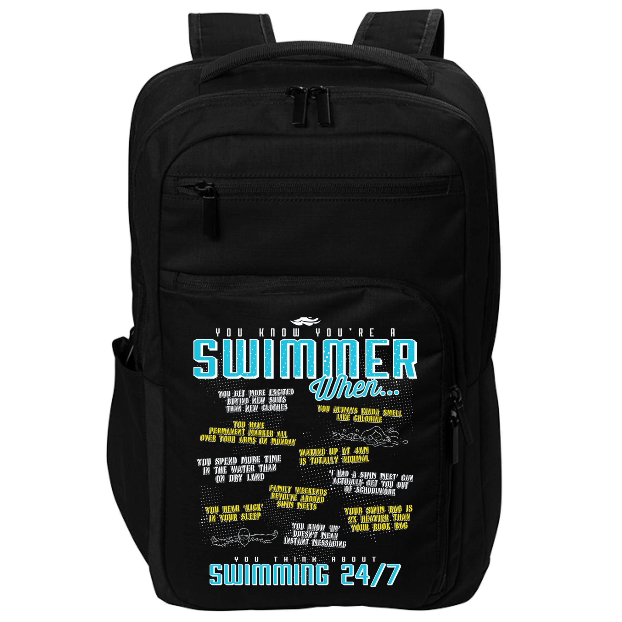 You Know You're A Swimmer When Funny List For Swim Gift Impact Tech Backpack