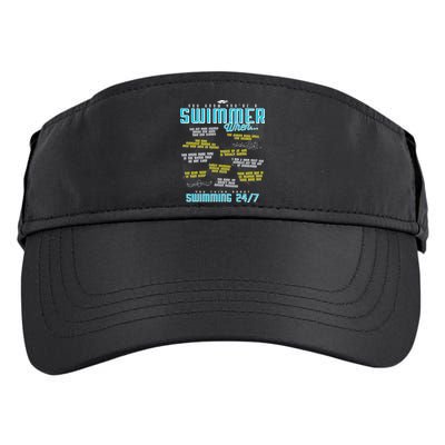 You Know You're A Swimmer When Funny List For Swim Gift Adult Drive Performance Visor