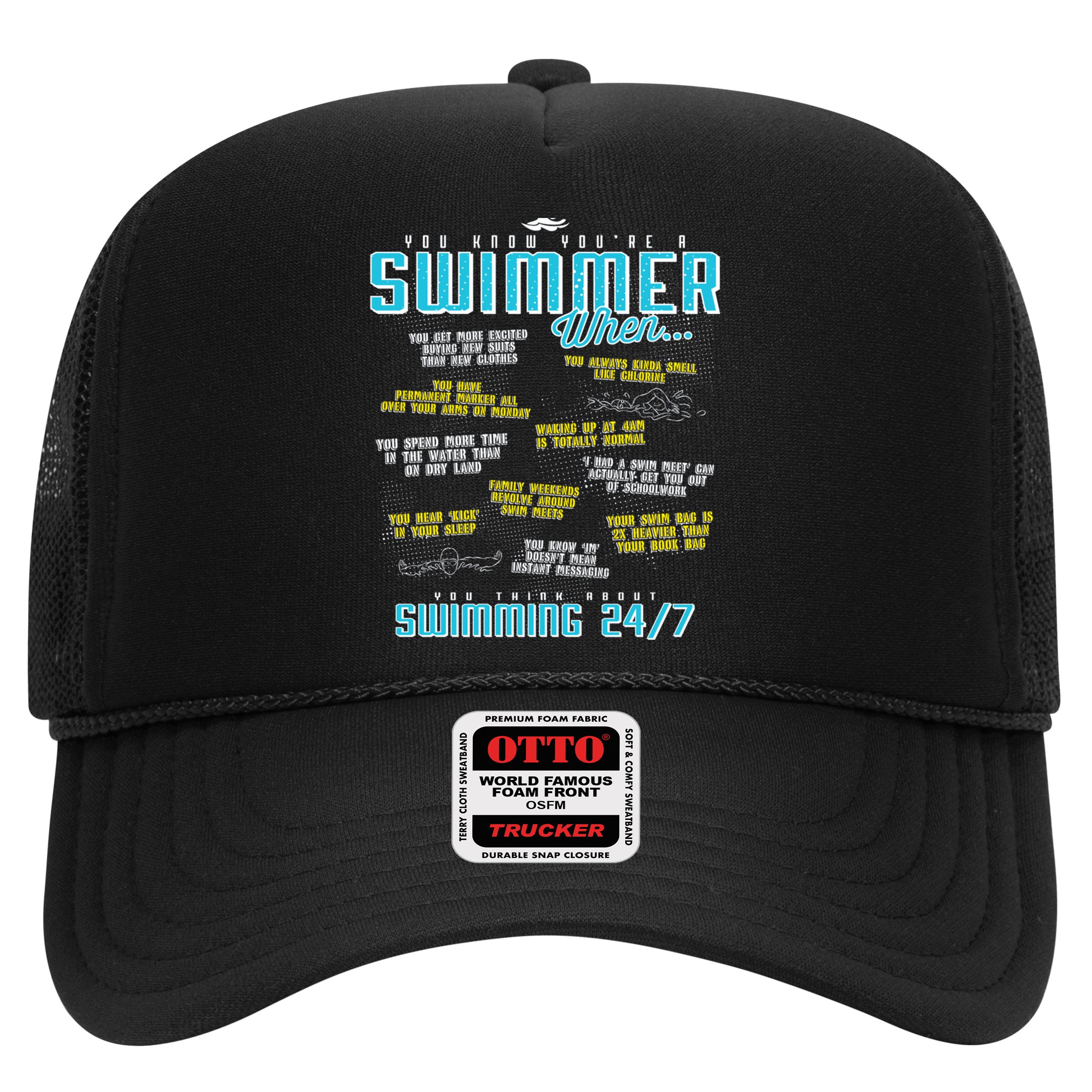 You Know You're A Swimmer When Funny List For Swim Gift Hat