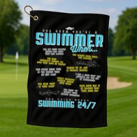 You Know You're A Swimmer When Funny List For Swim Gift Golf Towel