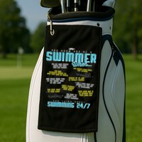 You Know You're A Swimmer When Funny List For Swim Gift Golf Towel