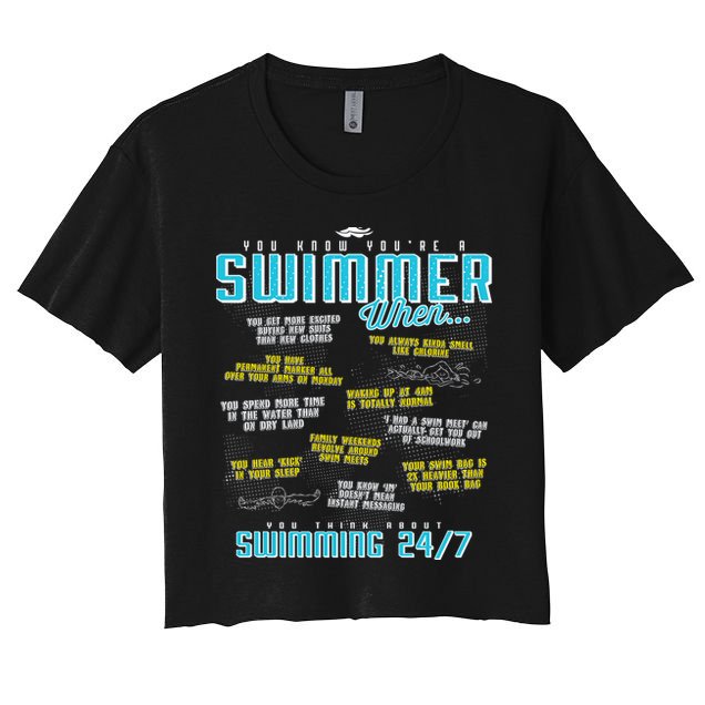 You Know You're A Swimmer When Funny List For Swim Gift Crop Top
