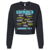 You Know You're A Swimmer When Funny List For Swim Gift Cropped Pullover Crew