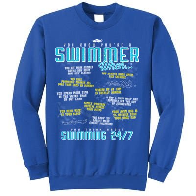 You Know You're A Swimmer When Funny List For Swim Gift Sweatshirt