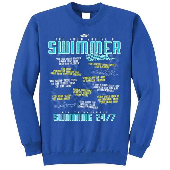 You Know You're A Swimmer When Funny List For Swim Gift Sweatshirt