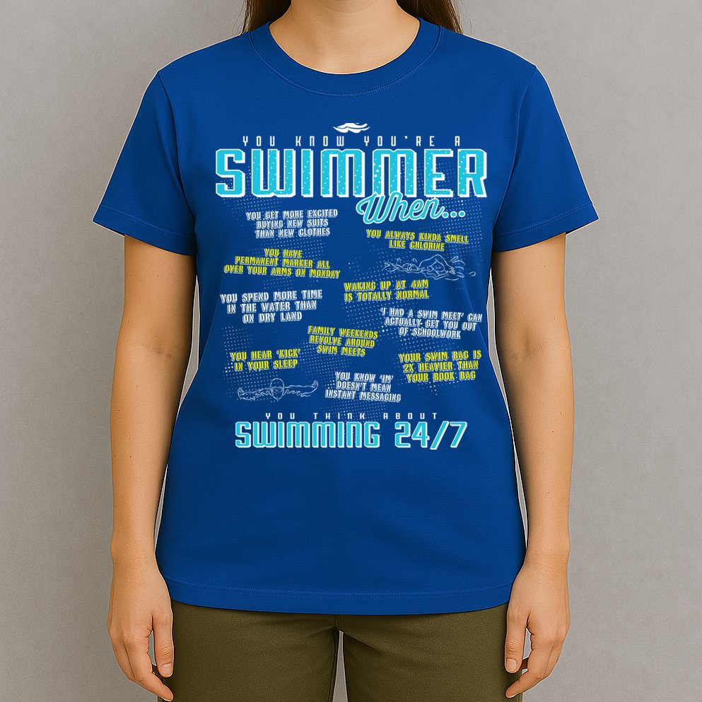 You Know You're A Swimmer When Funny List For Swim Gift T-Shirt