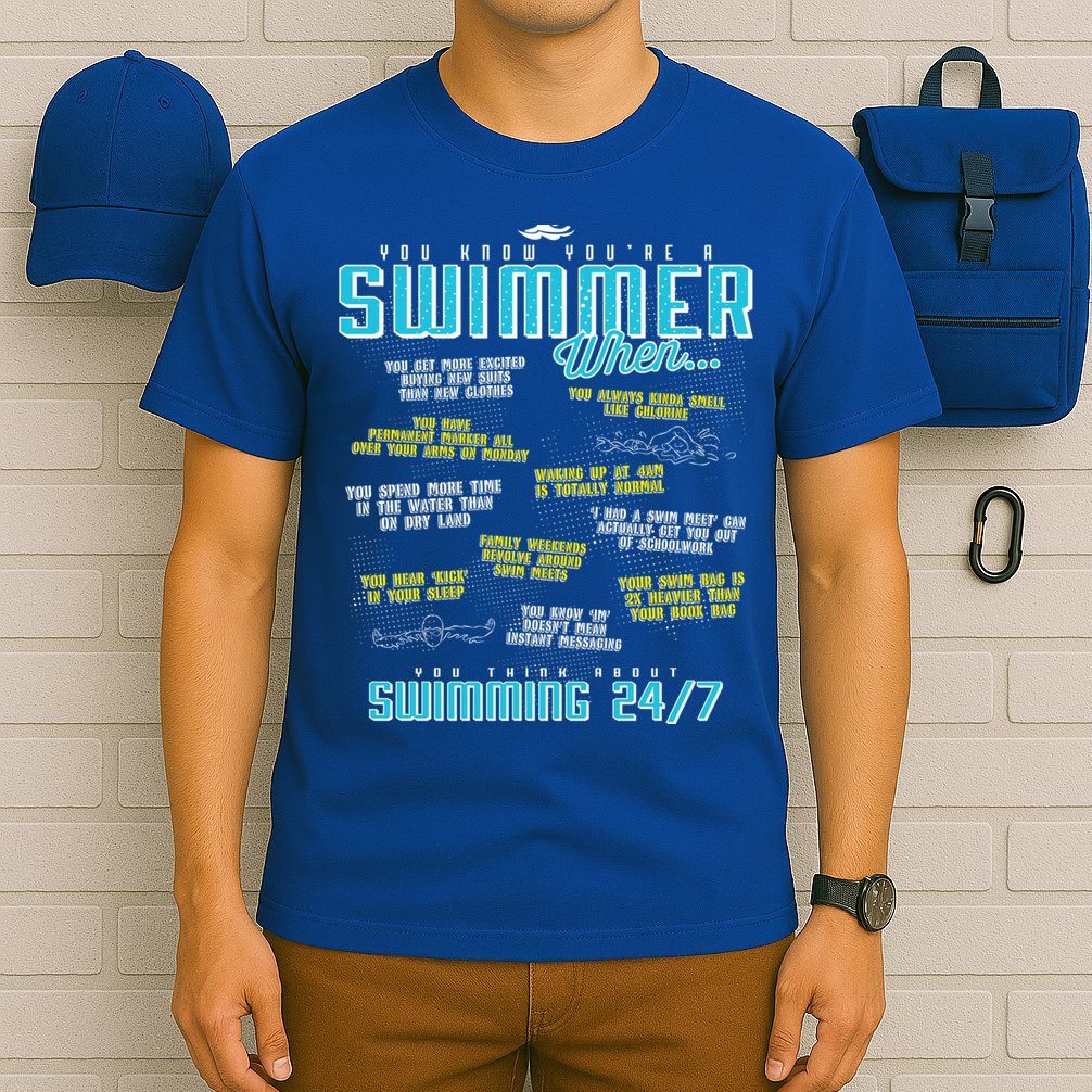 You Know You're A Swimmer When Funny List For Swim Gift T-Shirt