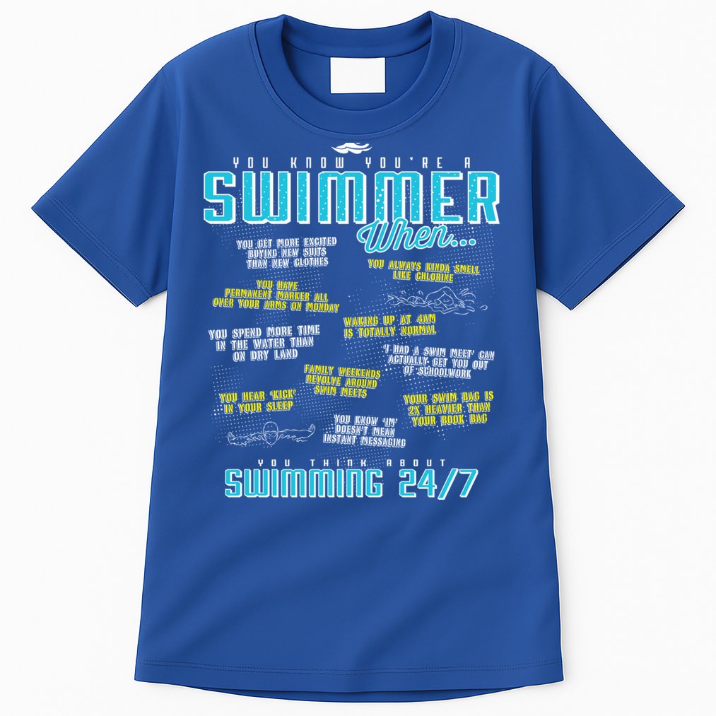 You Know You're A Swimmer When Funny List For Swim Gift Tall T-Shirt