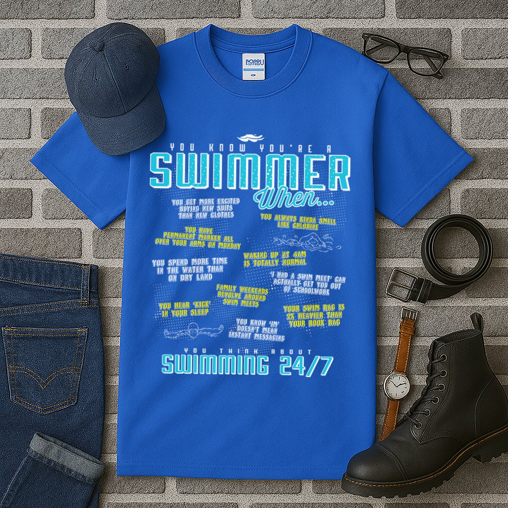 You Know You're A Swimmer When Funny List For Swim Gift Tall T-Shirt