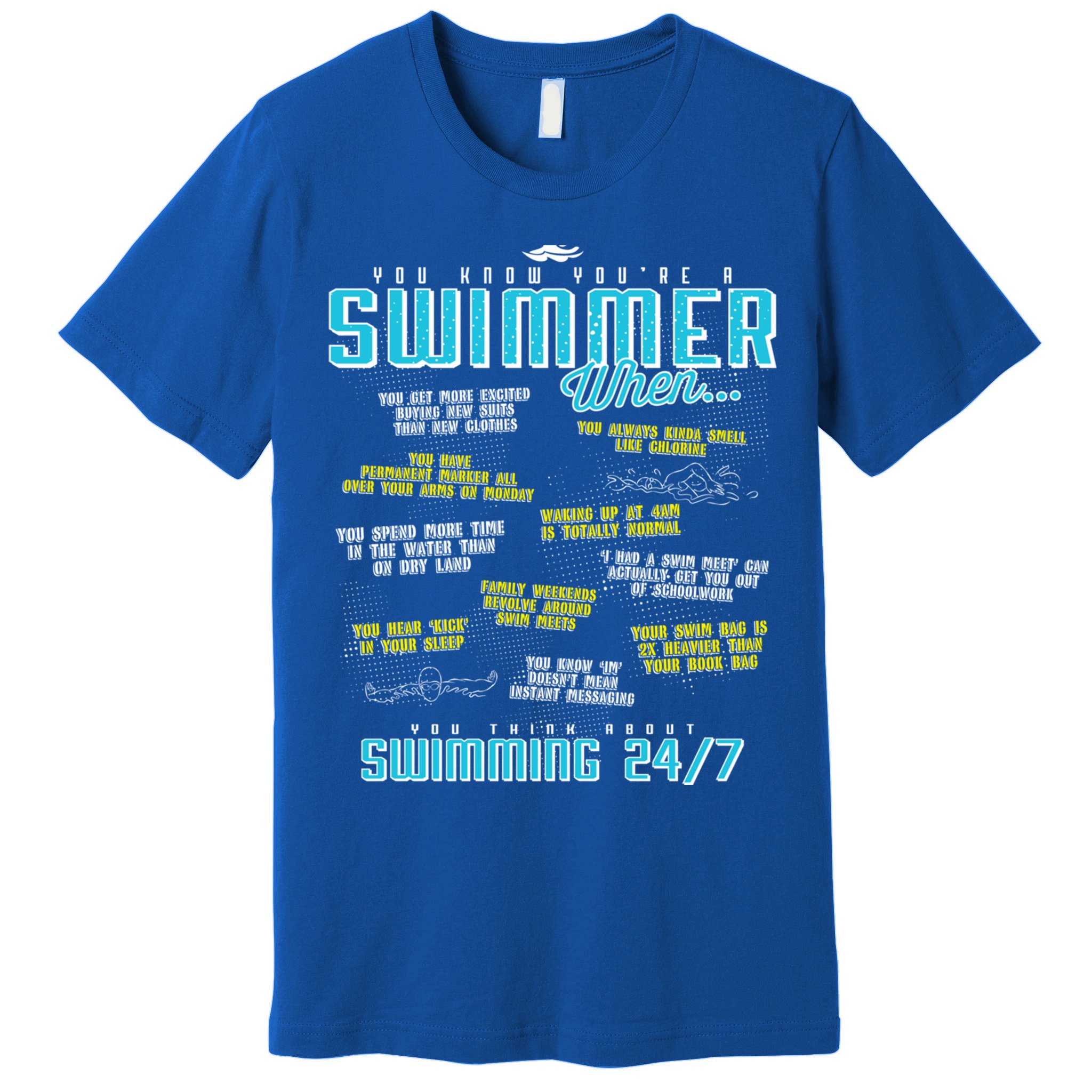 You Know You're A Swimmer When Funny List For Swim Gift Premium T-Shirt