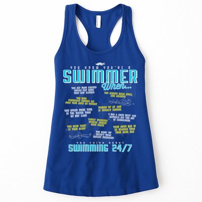 You Know You're A Swimmer When Funny List For Swim Gift Womens Tank Top