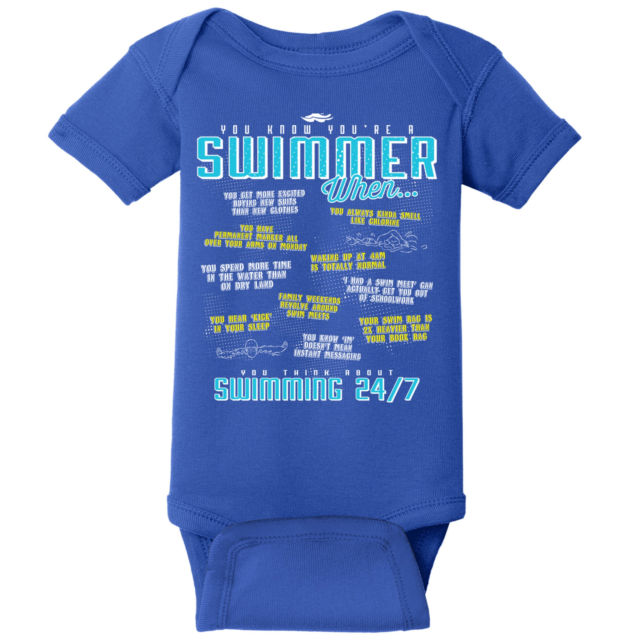 You Know You're A Swimmer When Funny List For Swim Gift Baby Bodysuit