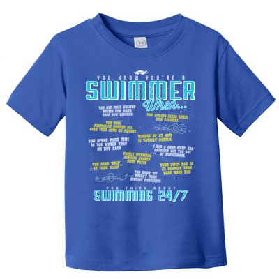 You Know You're A Swimmer When Funny List For Swim Gift Toddler T-Shirt