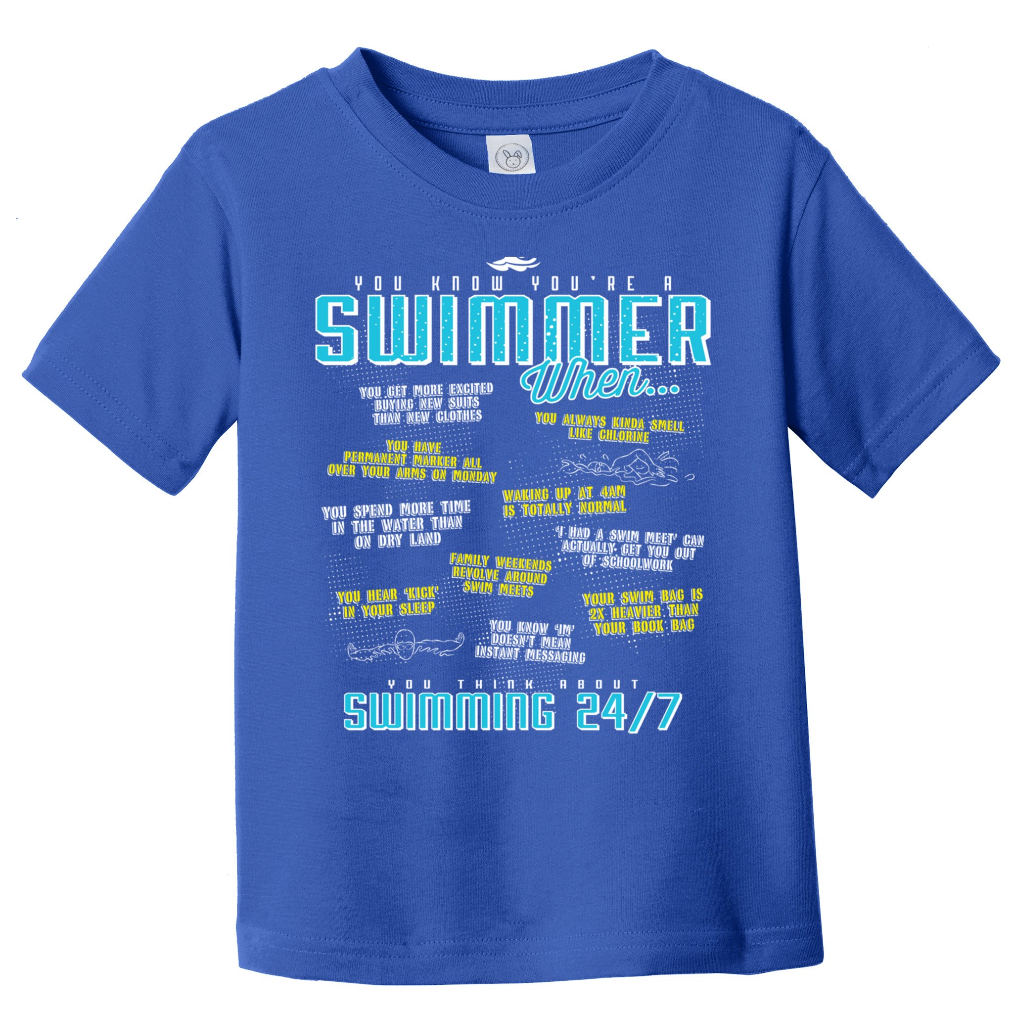 You Know You're A Swimmer When Funny List For Swim Gift Toddler T-Shirt