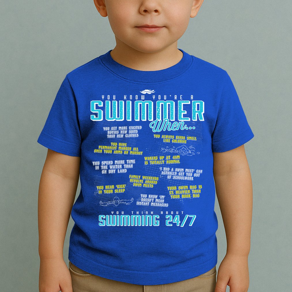 You Know You're A Swimmer When Funny List For Swim Gift Toddler T-Shirt