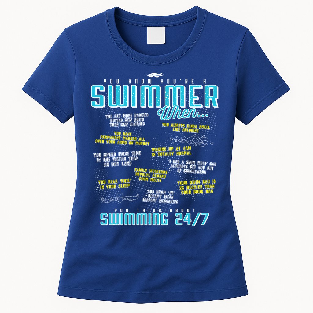 You Know You're A Swimmer When Funny List For Swim Gift Womens T-Shirt