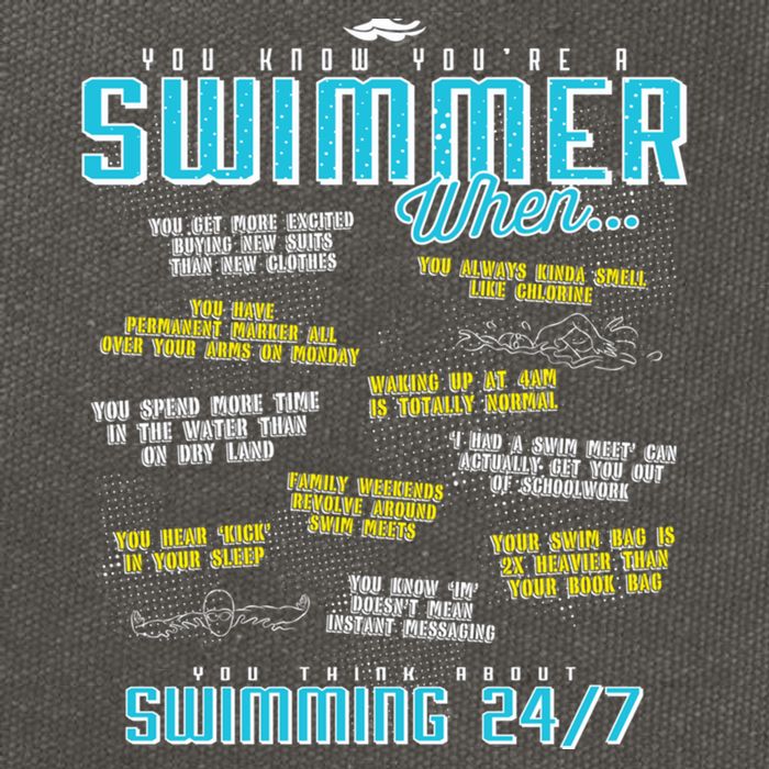 You Know You're A Swimmer When Funny List For Swim Gift Cotton Canvas Backpack