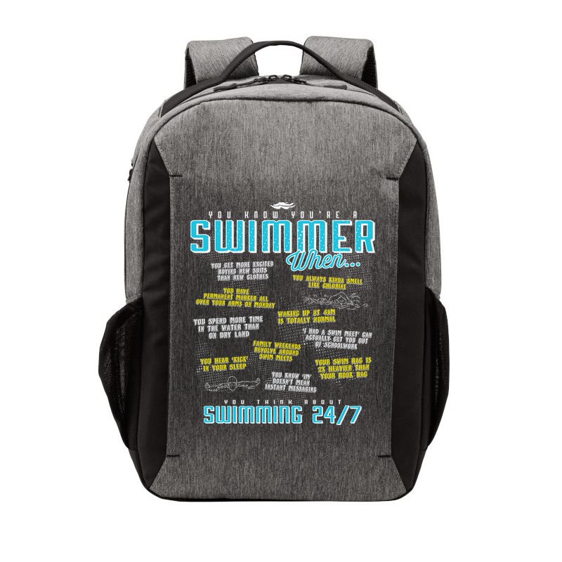 You Know You're A Swimmer When Funny List For Swim Gift Vector Backpack