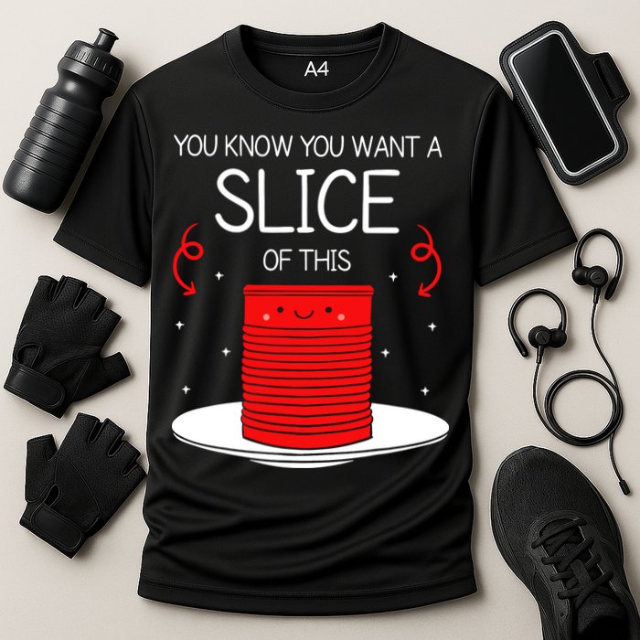 You Know You Want A Slice Of This Canned Cranberry Sauce Cooling Performance Crew T-Shirt