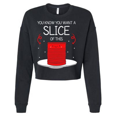 You Know You Want A Slice Of This Canned Cranberry Sauce Cropped Pullover Crew