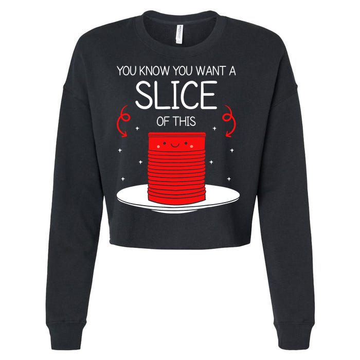 You Know You Want A Slice Of This Canned Cranberry Sauce Cropped Pullover Crew