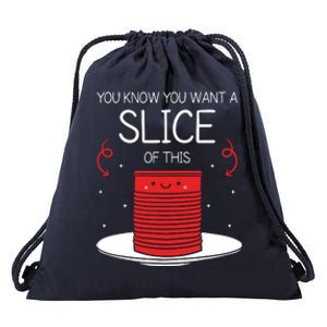 You Know You Want A Slice Of This Canned Cranberry Sauce Drawstring Bag