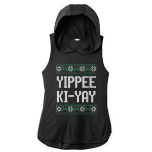 Yippee Ki Yay Funny Christmas Funny Gift Ladies PosiCharge Tri-Blend Wicking Draft Hoodie Tank