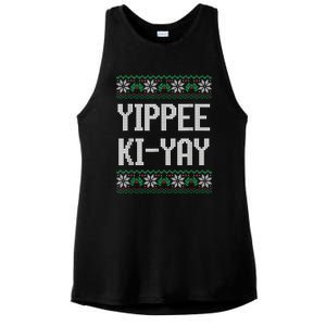 Yippee Ki Yay Funny Christmas Funny Gift Ladies PosiCharge Tri-Blend Wicking Tank