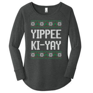 Yippee Ki Yay Funny Christmas Funny Gift Women's Perfect Tri Tunic Long Sleeve Shirt