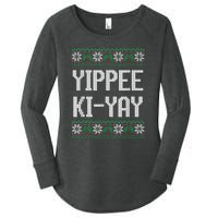 Yippee Ki Yay Funny Christmas Funny Gift Women's Perfect Tri Tunic Long Sleeve Shirt